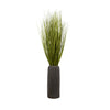 36" Grass in Gunmetal Ceramic Pot