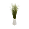 32" Grass in White Ceramic Pot